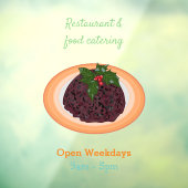 クリスマスプディング漫画イラストレーション ウィンドウサイン (シート3)