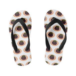 クリスマスプディング漫画イラストレーション キッズビーチサンダル