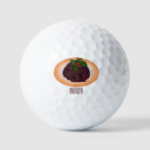 クリスマスプディング漫画イラストレーション ゴルフボール (正面)