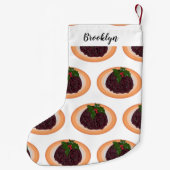 クリスマスプディング漫画イラストレーション スモールクリスマスストッキング (裏面)