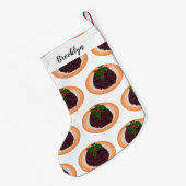 クリスマスプディング漫画イラストレーション スモールクリスマスストッキング (裏面 (吊り時))