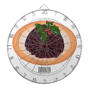 クリスマスプディング漫画イラストレーション ダーツボード