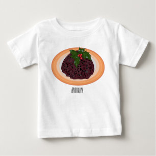 クリスマスプディング漫画イラストレーション ベビーTシャツ