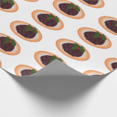 クリスマスプディング漫画イラストレーション ラッピングペーパー (角)