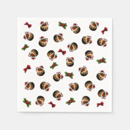 クリスマスプディング紙ナプキン スタンダードカクテルナプキン