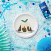 クリスマスプディング紙皿 ペーパープレート (パーティー)