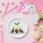 クリスマスプディング紙皿 ペーパープレート (パーティー)