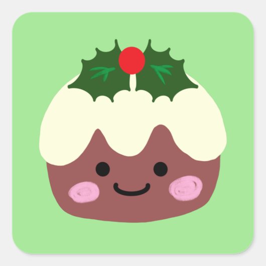 クリスマスプディング1 スクエアシール (正面)