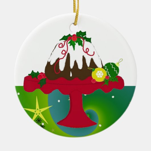 クリスマスプディング セラミックオーナメント (正面)