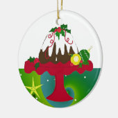 クリスマスプディング セラミックオーナメント (左)