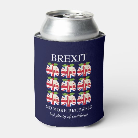 クリスマスプディング |ユニオンジャックブルー | BREXIT 缶クーラー (缶正面)