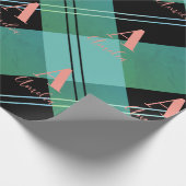 クリスマスプパーソナライズされたライドグリーン ラッピングペーパー (角)