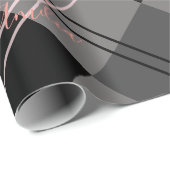 クリスマスプパーソナライズされたライドグレーブラックピンク ラッピングペーパー (ロールコーナー)