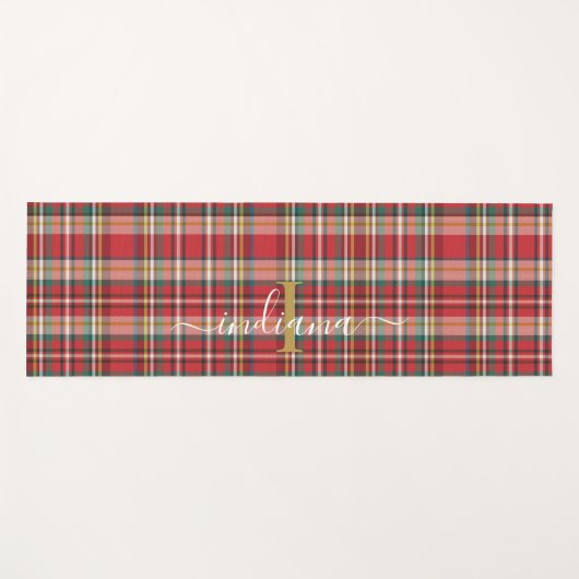 クリスマスプライ素朴ドレッドパーソナライズされたグリーン ヨガマット (正面(横))