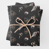 クリスマスプランシェット&スケルトンハンドキャンディーケーン ラッピングペーパーシート (インサイチュ)