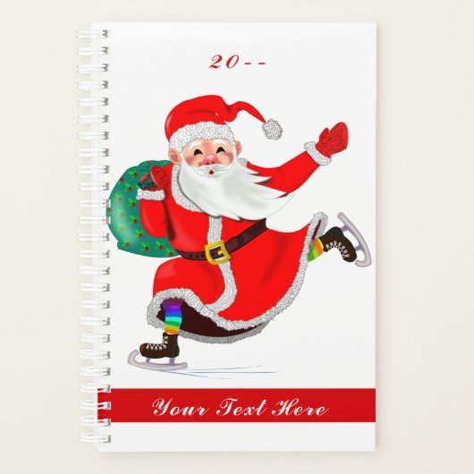 クリスマスプランナーGistサンタクロースあなたのテキスト名 プランナー手帳 (正面)