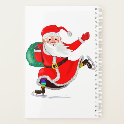 クリスマスプランナーGistサンタクロースあなたのテキスト名 プランナー手帳 (裏面)