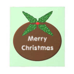 クリスマスプリンのカスタマイズ可能なメモ帳 ノートパッド