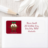 クリスマスプリンの漫画のキャラクター ラベル (インサイチュ)