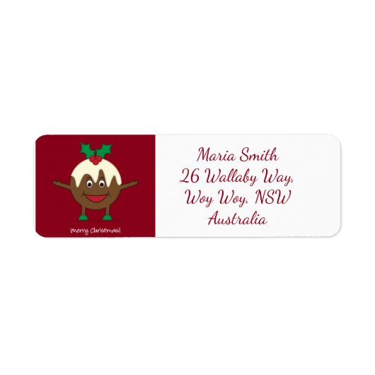 クリスマスプリンの漫画のキャラクター ラベル (正面)