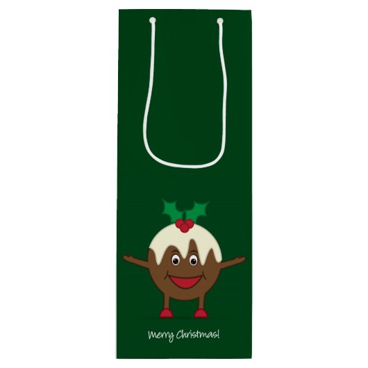 クリスマスプリンの漫画のキャラクター ワインギフトバッグ (正面)