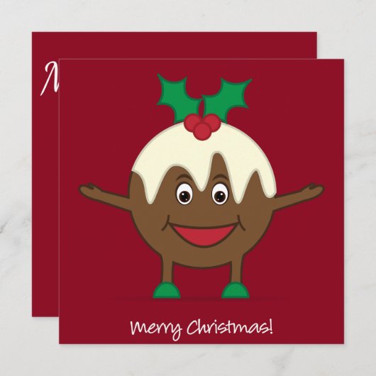 クリスマスプリンの漫画のキャラクター 招待状 (正面/裏面)