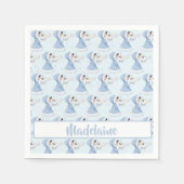 クリスマスプリンセスフクロウ冬の雪片 スタンダードカクテルナプキン (正面)