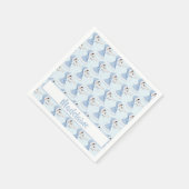 クリスマスプリンセスフクロウ冬の雪片 スタンダードカクテルナプキン (角)