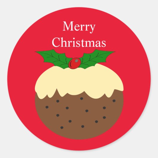 クリスマスプリンデザインクリスマス ラウンドシール (正面)