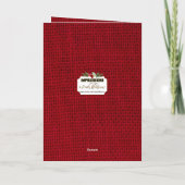 クリスマスプリントのパッチワークハート カード (裏面)