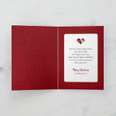 クリスマスプリントのパッチワークハート カード (内部)