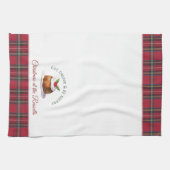 クリスマスプリンパーソナライズされたグ名クリスマス キッチンタオル (横)