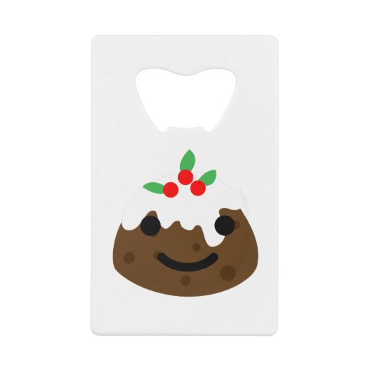 クリスマスプリン絵文字 クレジットカード栓抜き (正面)