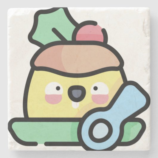 クリスマスプリン ストーンコースター (正面)