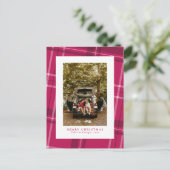 クリスマスプレはっきりしたイドのマゼンタピンクの写真 シーズンポストカード (スタンド正面)