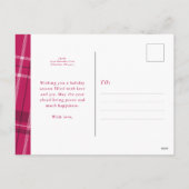 クリスマスプレはっきりしたイドのマゼンタピンクの写真 シーズンポストカード (裏面)