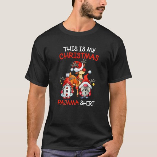 クリスマスプレイドの小人 このクリスマスパジャマは私のもの メンズ Tシャツ (正面)