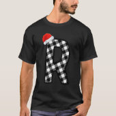 クリスマスプレイドキャピタルレターRサンタモノグラムクリスム Tシャツ
