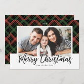 クリスマスプレイドクリスマスのフォトカード シーズンカード (正面/裏面)