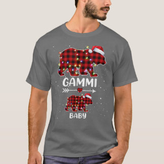 クリスマスプレイドベアーガンミベビー極妊娠アナウンチ Tシャツ