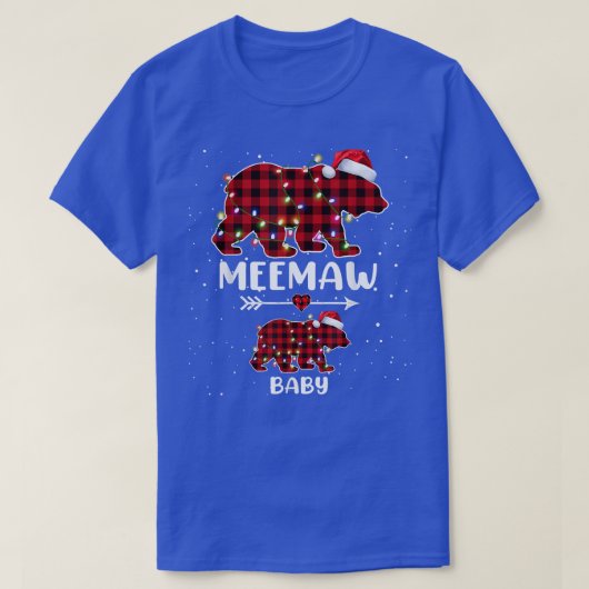 クリスマスプレイドベアーミーモーベビー極妊娠期間 Tシャツ (デザイン正面)