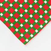 クリスマスプレイドメリークリスマスサンタトナカイ フリースブランケット (角)