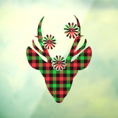 クリスマスプレイド鹿の窓がしがみつく ウィンドウサイン (シート3)