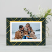 クリスマスプレイド1枚のフォトグリーン金ゴールドクラシック 箔シーズンカード (立ち正面)