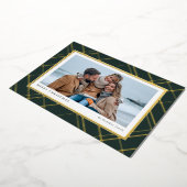 クリスマスプレイド1枚のフォトグリーン金ゴールドクラシック 箔シーズンカード (回転した状態)