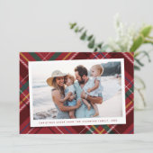 クリスマスプレイド1枚の写真クラシックホリデーカード シーズンカード (スタンド正面)