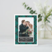クリスマスプレイド |緑と黒の2枚の写真 シーズンポストカード (スタンド正面)