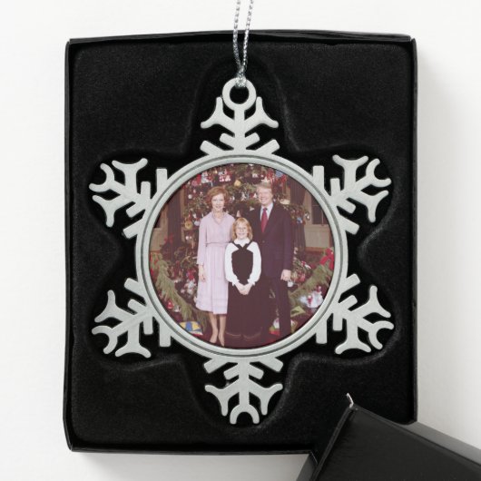 クリスマスプレジデントJames Jimmy Carter White House スノーフレークピューターオーナメント (ボックス)