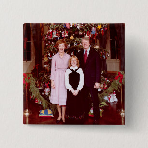 クリスマスプレジデントJames Jimmy Carter White House 缶バッジ