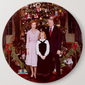 クリスマスプレジデントJames Jimmy Carter White House 缶バッジ (正面)